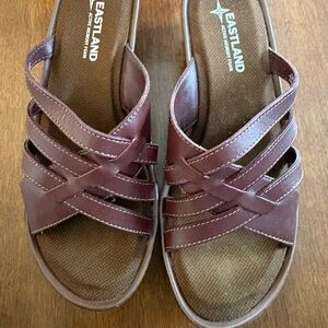 Eastland Chestnut Strappy Sandals